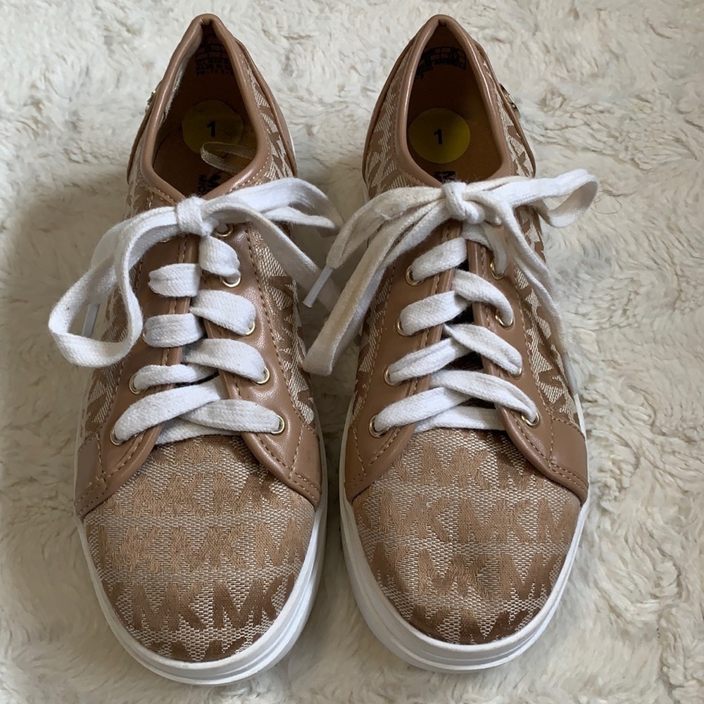 MICHAEL Kors Junior Castella tan monogram Trainers sneakers